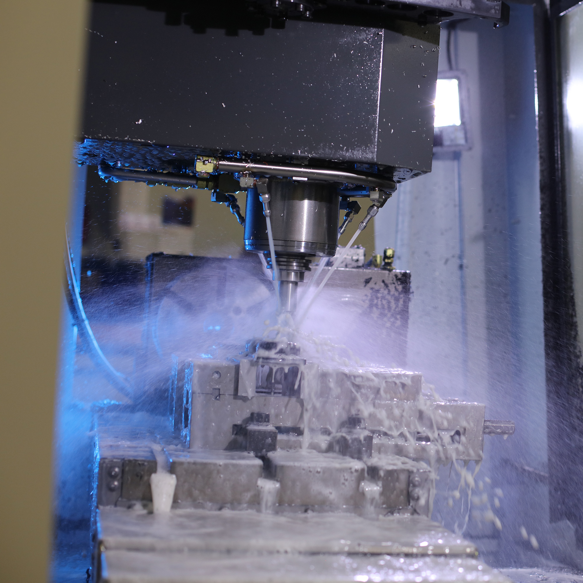 inside view of a water jet machining centre