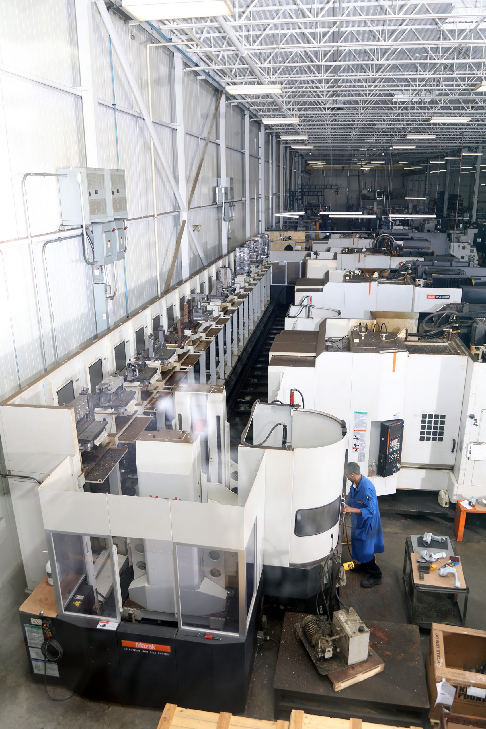 birds eye view of a machining shop