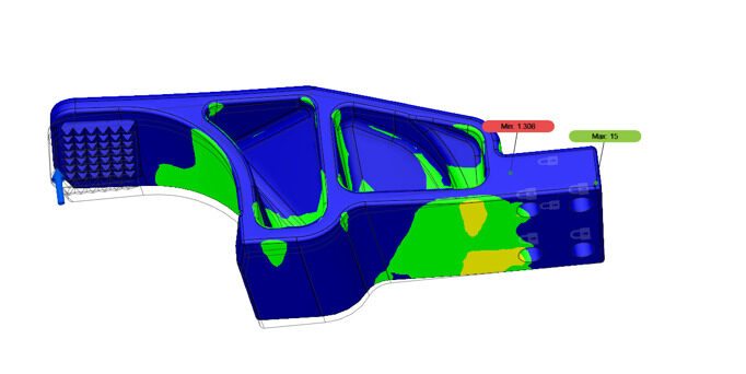 a computer generated Gripper. Blue and green in colour.